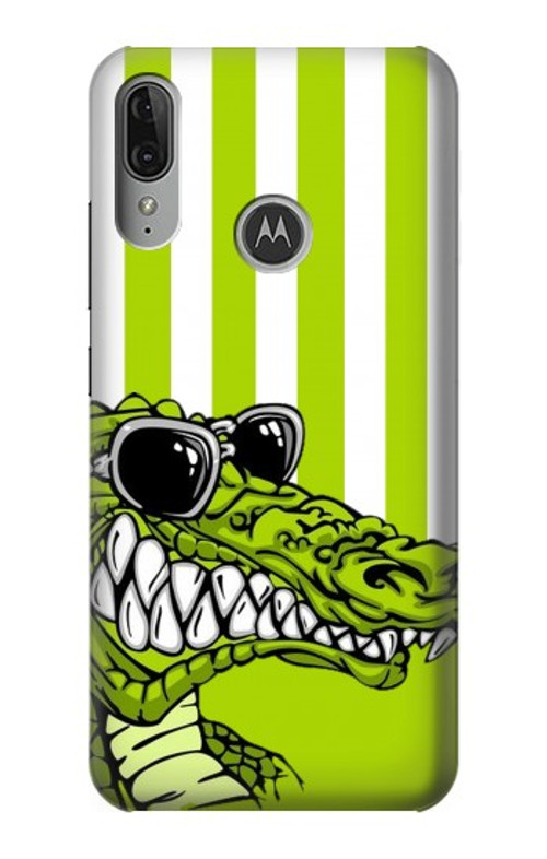 S2323 Funny Green Alligator Crocodile Case Cover Custodia per Motorola Moto E6 Plus, Moto E6s