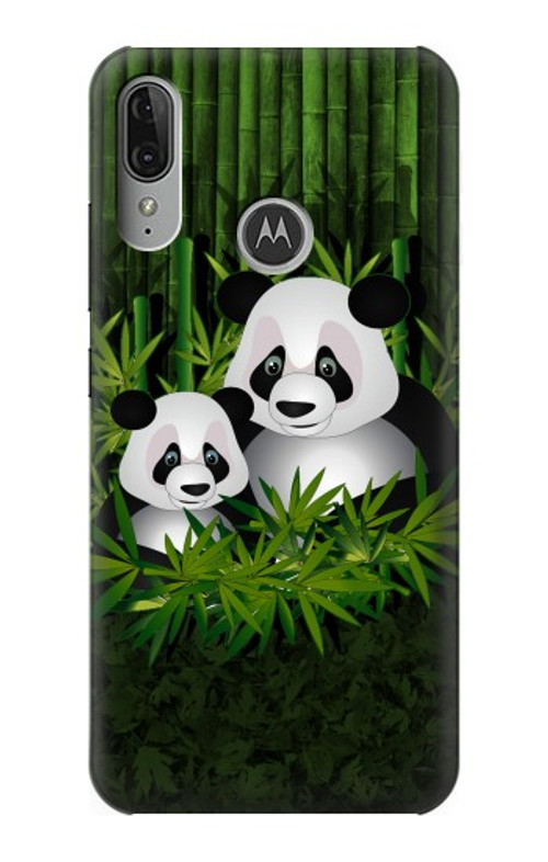 S2441 Panda Family Bamboo Forest Case Cover Custodia per Motorola Moto E6 Plus, Moto E6s