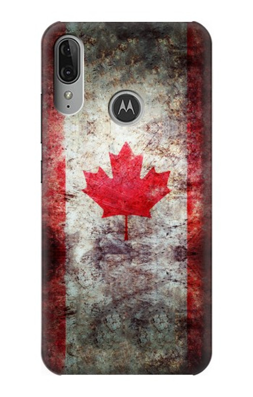 S2490 Canada Maple Leaf Flag Texture Case Cover Custodia per Motorola Moto E6 Plus, Moto E6s