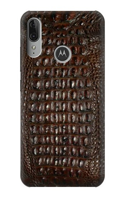 S2850 Brown Skin Alligator Graphic Printed Case Cover Custodia per Motorola Moto E6 Plus, Moto E6s