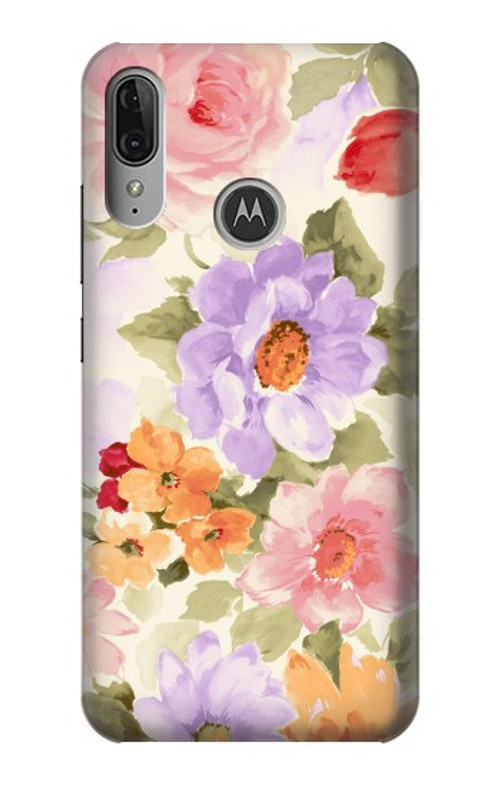 S3035 Sweet Flower Painting Case Cover Custodia per Motorola Moto E6 Plus, Moto E6s