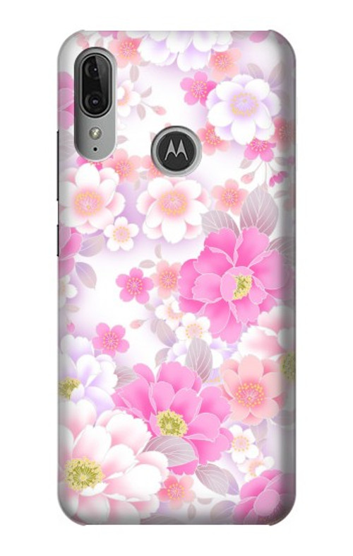 S3036 Pink Sweet Flower Flora Case Cover Custodia per Motorola Moto E6 Plus, Moto E6s