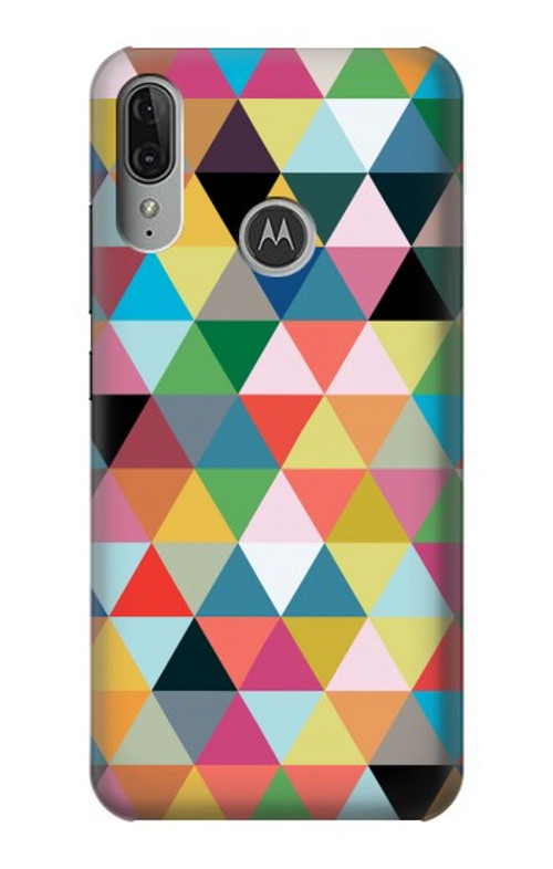 S3049 Triangles Vibrant Colors Case Cover Custodia per Motorola Moto E6 Plus, Moto E6s