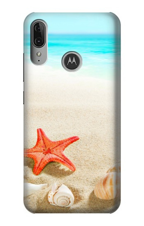 S3212 Sea Shells Starfish Beach Case Cover Custodia per Motorola Moto E6 Plus, Moto E6s