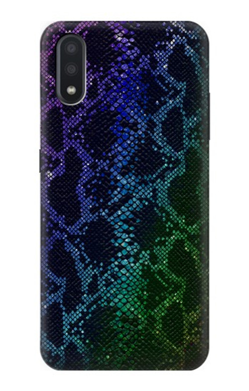 S3366 Rainbow Python Skin Graphic Print Case Cover Custodia per Samsung Galaxy A01