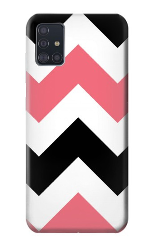 S1849 Pink Black Chevron Zigzag Case Cover Custodia per Samsung Galaxy A51