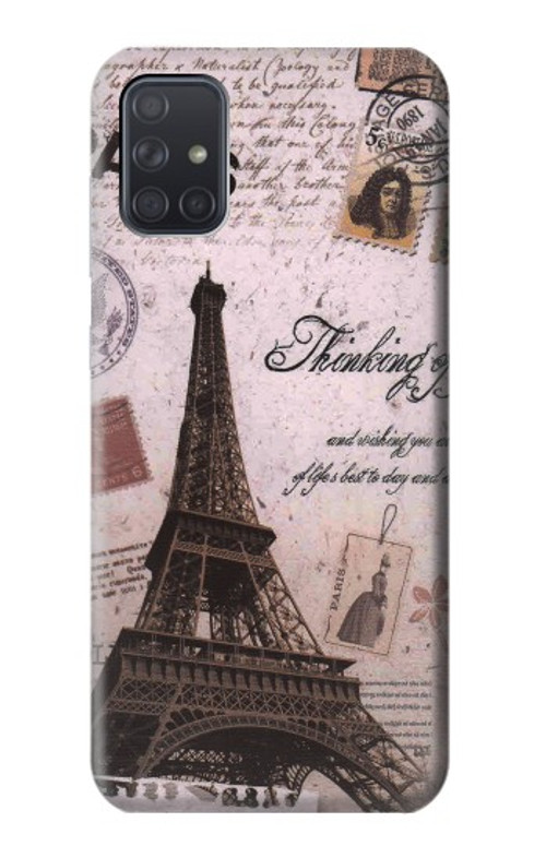 S2211 Paris Postcard Eiffel Tower Case Cover Custodia per Samsung Galaxy A71