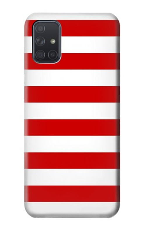 S2364 Red and White Striped Case Cover Custodia per Samsung Galaxy A71