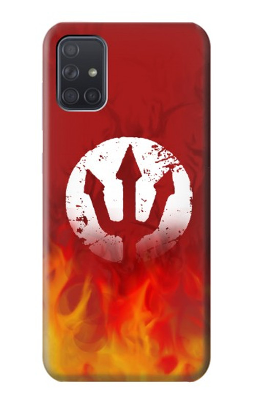 S2803 Fire Red Devil Spear Symbol Case Cover Custodia per Samsung Galaxy A71
