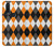 S3421 Black Orange White Argyle Plaid Case Cover Custodia per Motorola One Action (Moto P40 Power)