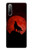 S2955 Wolf Howling Red Moon Case Cover Custodia per Sony Xperia 10 II