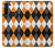 S3421 Black Orange White Argyle Plaid Case Cover Custodia per Motorola Moto G8 Power