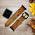 CA0058 Old Map Leather & Silicone Smart Watch Band Strap For Apple Watch iWatch