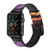 CA0217 Nebula Rainbow Space Leather & Silicone Smart Watch Band Strap For Apple Watch iWatch