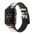 CA0226 Peacock Painting Leather & Silicone Smart Watch Band Strap For Apple Watch iWatch