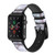 CA0264 Dark Blue Marble Texture Graphic Print Leather & Silicone Smart Watch Band Strap For Apple Watch iWatch