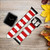 CA0285 Red and White Striped Leather & Silicone Smart Watch Band Strap For Apple Watch iWatch
