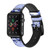 CA0435 Willow Pattern Graphic Leather & Silicone Smart Watch Band Strap For Apple Watch iWatch