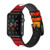 CA0446 Fire Red Devil Spear Symbol Leather & Silicone Smart Watch Band Strap For Apple Watch iWatch