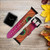 CA0609 Pink Peacock Feather Leather & Silicone Smart Watch Band Strap For Apple Watch iWatch