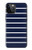 S2767 Navy White Striped Case Cover Custodia per iPhone 12, iPhone 12 Pro