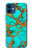 S2688 Aqua Copper Turquoise Gemstone Graphic Case Cover Custodia per iPhone 12 mini