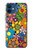 S3281 Colorful Hippie Flowers Pattern Case Cover Custodia per iPhone 12 mini