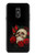 S3753 Dark Gothic Goth Skull Roses Case Cover Custodia per LG Q Stylo 4, LG Q Stylus