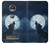S3693 Grim White Wolf Full Moon Case Cover Custodia per Motorola Moto Z2 Play, Z2 Force