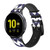 CA0273 Navy Blue Shavron Zig Zag Pattern Cinturino in pelle e silicone Smartwatch per Samsung Galaxy Watch, Gear, Active