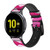 CA0359 Pink Camo Camouflage Cinturino in pelle e silicone Smartwatch per Samsung Galaxy Watch, Gear, Active