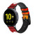 CA0446 Fire Red Devil Spear Symbol Cinturino in pelle e silicone Smartwatch per Samsung Galaxy Watch, Gear, Active