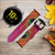 CA0609 Pink Peacock Feather Cinturino in pelle e silicone Smartwatch per Samsung Galaxy Watch, Gear, Active