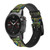 CA0218 Peacock Feather Cinturino in pelle e silicone Smartwatch per Garmin Smartwatch