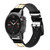 CA0442 Black and White Striped Deer Gold Sparkles Cinturino in pelle e silicone Smartwatch per Garmin Smartwatch