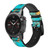 CA0499 Aqua Turquoise Stone Cinturino in pelle e silicone Smartwatch per Garmin Smartwatch