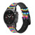 CA0592 Colorful Psychedelic Cinturino in pelle e silicone Smartwatch per Garmin Smartwatch