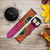CA0609 Pink Peacock Feather Cinturino in pelle e silicone Smartwatch per Garmin Smartwatch
