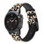 CA0681 Fashionable Leopard Seamless Pattern Cinturino in pelle e silicone Smartwatch per Garmin Smartwatch