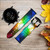 CA0262 Colorful Rainbow Space Galaxy Cinturino in pelle e silicone Smartwatch per Fossil Smartwatch