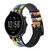 CA0557 Triangles Vibrant Colors Cinturino in pelle e silicone Smartwatch per Fossil Smartwatch
