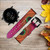 CA0609 Pink Peacock Feather Cinturino in pelle e silicone Smartwatch per Fossil Smartwatch