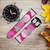 CA0359 Pink Camo Camouflage Cinturino in pelle e silicone Smartwatch per Wristwatch Smartwatch