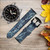 CA0444 Light Blue Marble Stone Graphic Printed Cinturino in pelle e silicone Smartwatch per Wristwatch Smartwatch