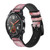 CA0465 Pink Marble Texture Cinturino in pelle e silicone Smartwatch per Wristwatch Smartwatch