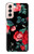 S3112 Rose Floral Pattern Black Case Cover Custodia per Samsung Galaxy S21 5G