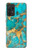 S2906 Aqua Turquoise Stone Case Cover Custodia per Samsung Galaxy A72, Galaxy A72 5G
