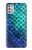 S3047 Green Mermaid Fish Scale Case Cover Custodia per Motorola Moto G Stylus (2021)