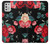 S3112 Rose Floral Pattern Black Case Cover Custodia per Motorola Moto G Stylus (2021)