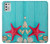 S3428 Aqua Wood Starfish Shell Case Cover Custodia per Motorola Moto G Stylus (2021)